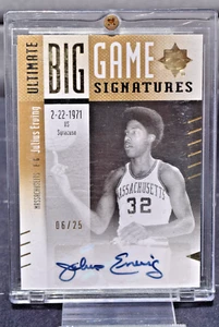 Upper Deck Ultimate Big Game Signatures 2010 Julius Erving Massachusetts automático/25 - Imagen 1 de 4