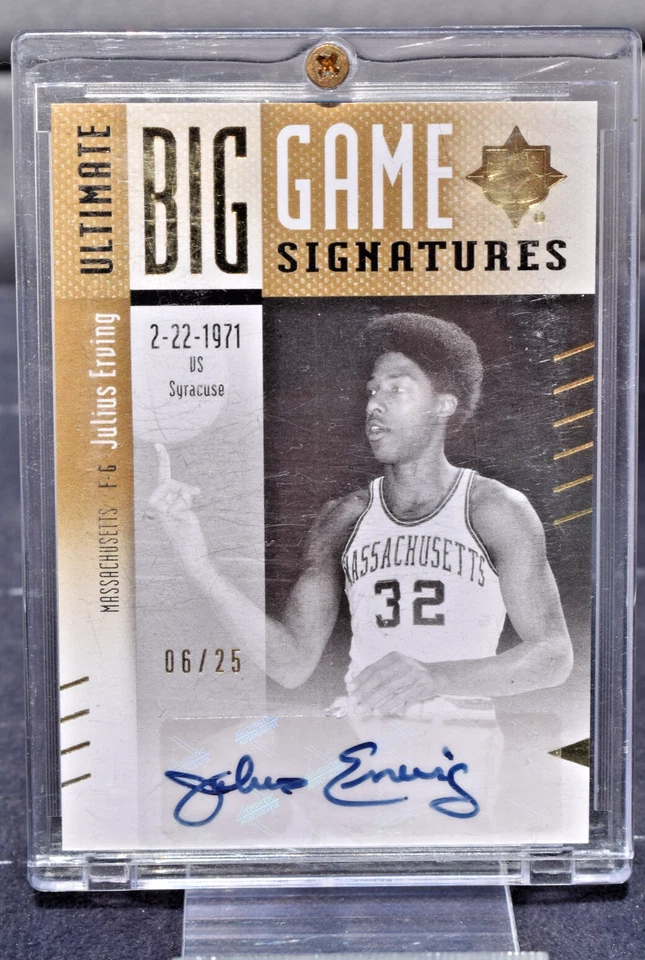2010 Upper Deck Ultimate Big Game Signatures Julius Erving Massachusetts AUTO/25 - Image 1 of 4