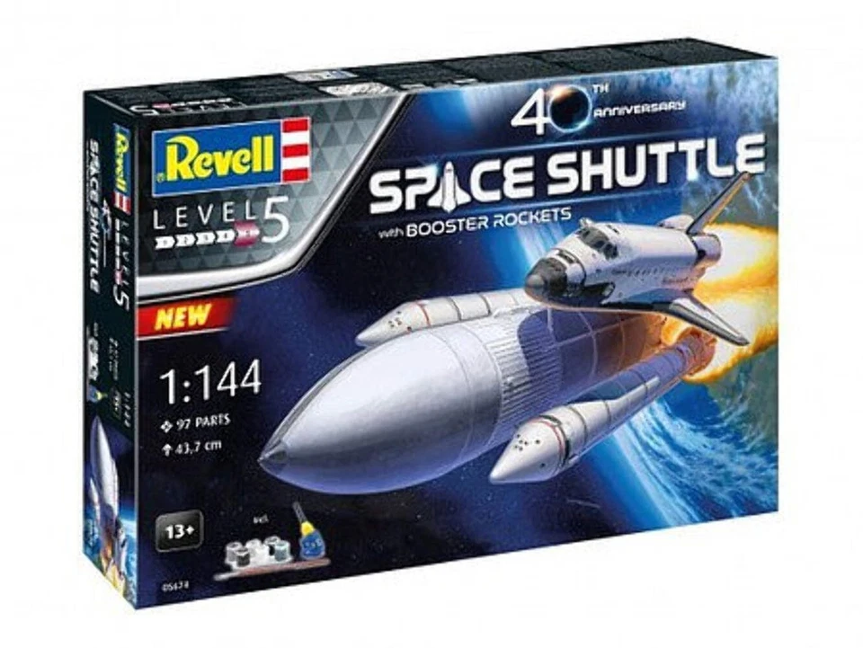 Revell 1:44 Space Shuttle with Booster Rocket Model Kit - 80-4736