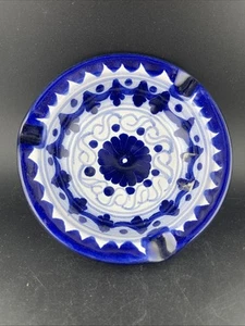 Talavera Ceramic Ashtray 5” Mexico Pottery Floral W/ Dots  LOTAFINA ANSEBASTIAN - Picture 1 of 6