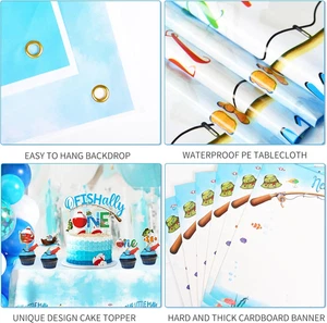 Ofishally One First Birthday Decorations Gone Fishing 1St Party Supplies Our Man - Picture 1 of 7