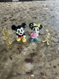 Vintage Lucite Walt Disney Mickey Mouse Pinocchio Minnie Mouse & Mickey - Picture 1 of 6