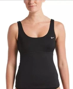 Nike Swim Damen Essential Scoop Neck Tankini Oberteil Schwarz Größe L - Bild 1 von 3