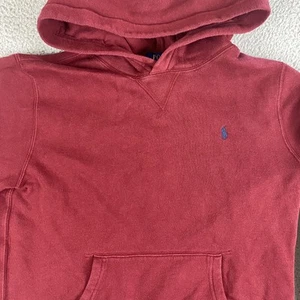 Polo Ralph Lauren Hoodie Boys XL Maroon Seasonal Fleece Sweatshirt Pony Casual - Picture 1 of 11