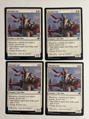 4x Mtg Kamigawa Neon Dynasty Kitsune Ace NM/M Magic The Gathering - Bild 1 von 2