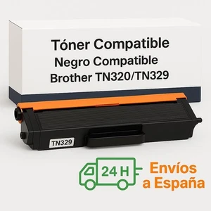 Toner negro compatible Brother TN320/TN329 | Alta calidad + envío rápido - Imagen 1 de 2