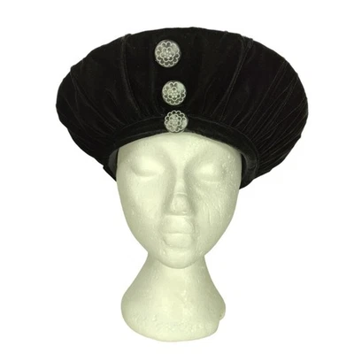 Vintage Deborah New York Black 100% Wool Velvet Fancy Church Derby Hat - Image 1 of 4