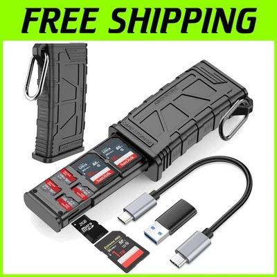 High-Speed 2-in-1 SD/MicroSD Card Reader & Holder – USB 3.1 Type-C Convenience - Image 1 of 4