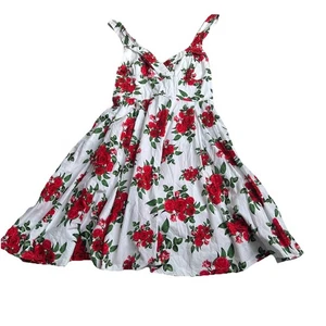 Hell Bunny Vixen Red Rose Pinup Kleid 3XL weiß - Bild 1 von 8