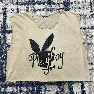 Vintage Playboy Bunny Tan Crop Top Intimate Women's Size Medium - Picture 1 of 7
