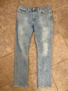 J Crew Jeans Mens 31x30 Light Blue Flex Slim Stretch Whiskered Denim Mid Rise - Picture 1 of 10