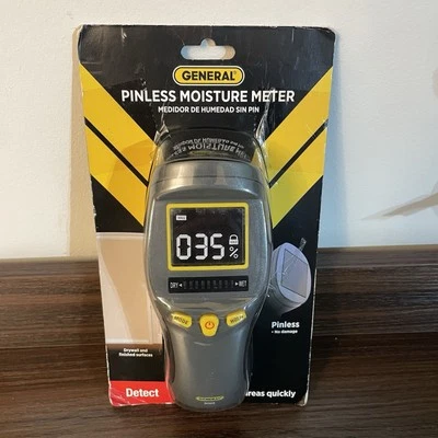 General PINLESS LCD MOISTURE METER With Tri Color Car Graph New In Box #MM8 - Image 1 of 4