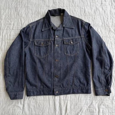 1970s Roebucks Sears Type 3 Trucker Denim Jacket Selvedge 2 Pocket Size 42 L - Image 1 of 4