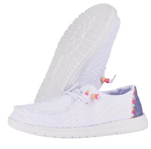 Hey Dude Wendy Boho Crochet Women's Shoes White 41040-100 Size 10 - Picture 1 of 8