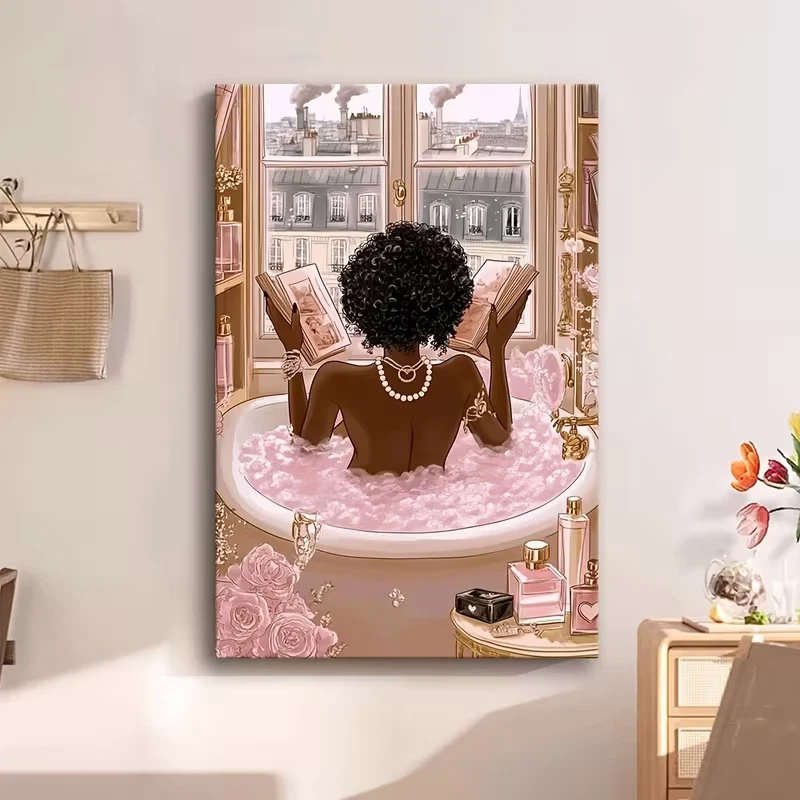 Black Elegant Sexy African Beautiful Woman Canvas Painting Print 24x36 decor - Image 1 of 4