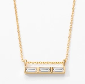 💎Touchstone Crystal Necklace Clear Gold 15-18” New Condition - Picture 1 of 5