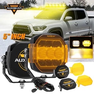 AUXBEAM 5" Side Shooter LED Work Light DRL Turn Light Amber White+Cover For GMC - Picture 1 of 12