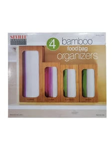 Seville Classics Bambus Tasche Aufbewahrung Organizer für Schublade 4 Stück Neu im Karton  - Bild 1 von 6