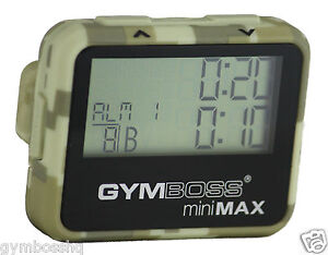 GYMBOSS miniMAX INTERVAL TIMER & STOPWATCH CAMOUFLAGE TAN SOFTCOAT FR GYMBOSS HQ