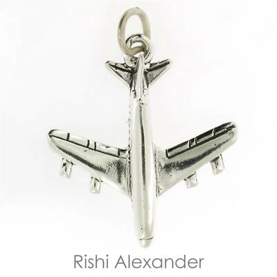 Dije Jet 727 de plata de ley 925 hecho en América Foto 1 de 2