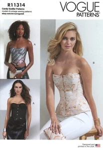 Vogue R11314 Boned, Lined Corsets w Lace Up Back, Busk Closing Sz 8-16 UC V1876 - Picture 1 of 5