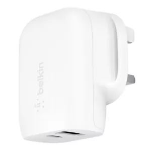 BELKIN BOOST↑CHARGE PRO USB-C + USB-A FAST DUAL WALL CHARGER PLUG ADAPTER 32W - Picture 1 of 4