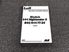 Lull 644 Highlander Ii  844 Telehandler Owner Operator Safety Manual User Guide