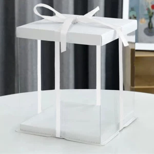 5X 2X PVC Gift Boxes Cake Packaging Transparent Box Wedding Xmas Favors Present - Picture 1 of 15