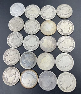 Rollo de moneda de medio dólar de plata barbero $10 FV Cull/AG/G + 90% monedas de plata 20 #A - Imagen 1 de 6