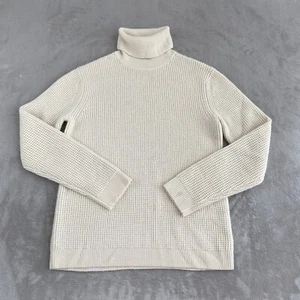 Theory Mandal Sweater Men Medium Ivory Wool Alpaca Turtle Neck Menara Knit - Picture 1 of 11