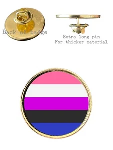 Genderfluid LGBTQI Pride Flag 26mm Metal Lapel Domed Pin Badge - Picture 1 of 2