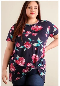 Boutique BELLAMIE Camisa Floral Blusa Mangas Cortas Marina Talla Grande 2X Multicolor - Imagen 1 de 5