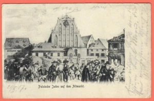LETTLAND RIGA POLNISCHE JUDEN AUF DEM HUNDERTMARKT ALTE POSTKARTE GEBRAUCHT U. 299 - Bild 1 von 2