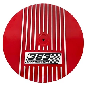 383 Stroker Round 13" Red Air Cleaner Kit - Finned - Ansen USA - NEW! - Foto 1 di 4