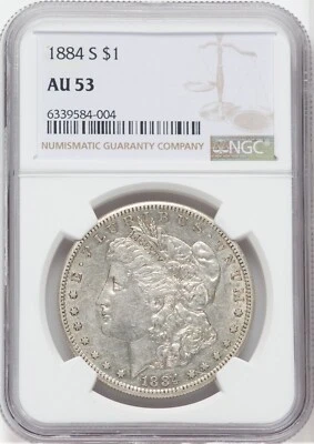 Dólar Morgan 1884-S NGC AU53 Foto 1 de 4