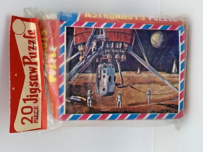RARO Rompecabezas de Colección Astronautas 20 piezas Juguete Japón Años 50 Alunizaje Nuevo en Paquete Foto 1 de 4