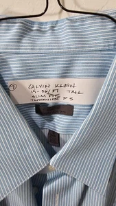 Calvin Klein Men's 100% Cotton 19- 36/37 Long Sleeve Dress Shirt - Picture 1 of 5