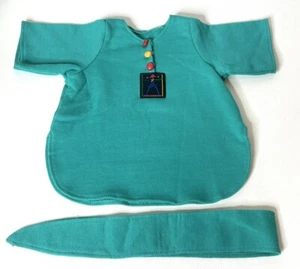American Girl 18” Doll Teal Fleece Slumber Shirt & Headband Pleasant Company - Picture 1 of 4