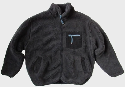 Abrigo chaqueta negra de pana Sherpa de gran tamaño para mujer Urban Outfitters L grande Foto 1 de 4