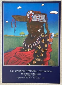 T.C. Cannon Indian With Beaded Headdress, 1981, Heard Museum, AZ – Lithograph - Picture 1 of 7