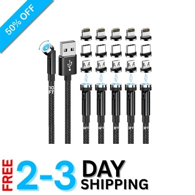 Versatile Nylon Braided Magnetic Charger - 3ft, 6ft, 10ft Cables for all Devices - Image 1 of 4