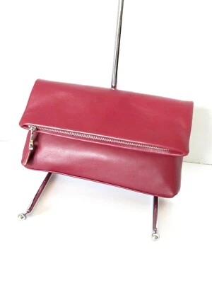 Bolso sin asas JAEGER de cuero borgoña Foto 1 de 4