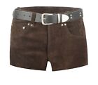 Leather Pants Short Brown Leather Shorts New ROUGH LEATHER Pants Leather Shorts Brown