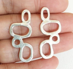 4 Colgante de burbujas de doble cara, Conector de burbuja de aleación 35x15mm - Imagen 1 de 11