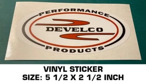 DEVELCO PERFORMANCE PRODUCTS VINYL DECAL STICKER VINTAGE RACING - NHRA - DRAG * - Picture 1 of 4