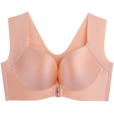 Mujeres Cierre Frontal Prendas para Dormir Sujetador Push Up Sin Costuras Sin Alambres Chaleco Bralette Foto 1 de 4