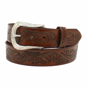 A1533802 Ariat Cinturón Mujer Marrón Floral Cuero Repujado NUEVO - Imagen 1 de 1