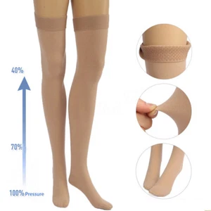 Compression Thigh High Stockings Medical Grade Relief Support Therapeutic Socks - Picture 1 of 14