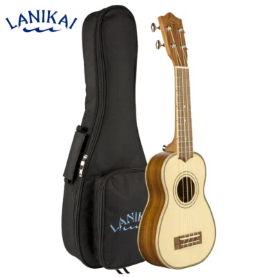 Lanikai SPST-S Solid Spruce Top Series Soprano Ukulele with Padded Gig Bag - Image 1 of 4