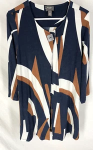 Chico's Travelers Jacket Size 1 Womens Medium 1 Button Front Stretch Career Top - Picture 1 of 5